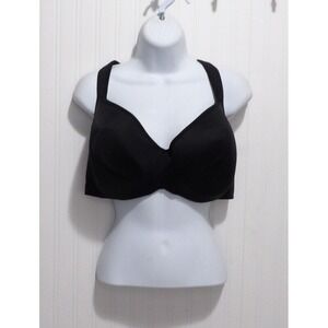 Cacique 50B Balconette Bra Smooth Lightly Lined Black Underwire Support‎